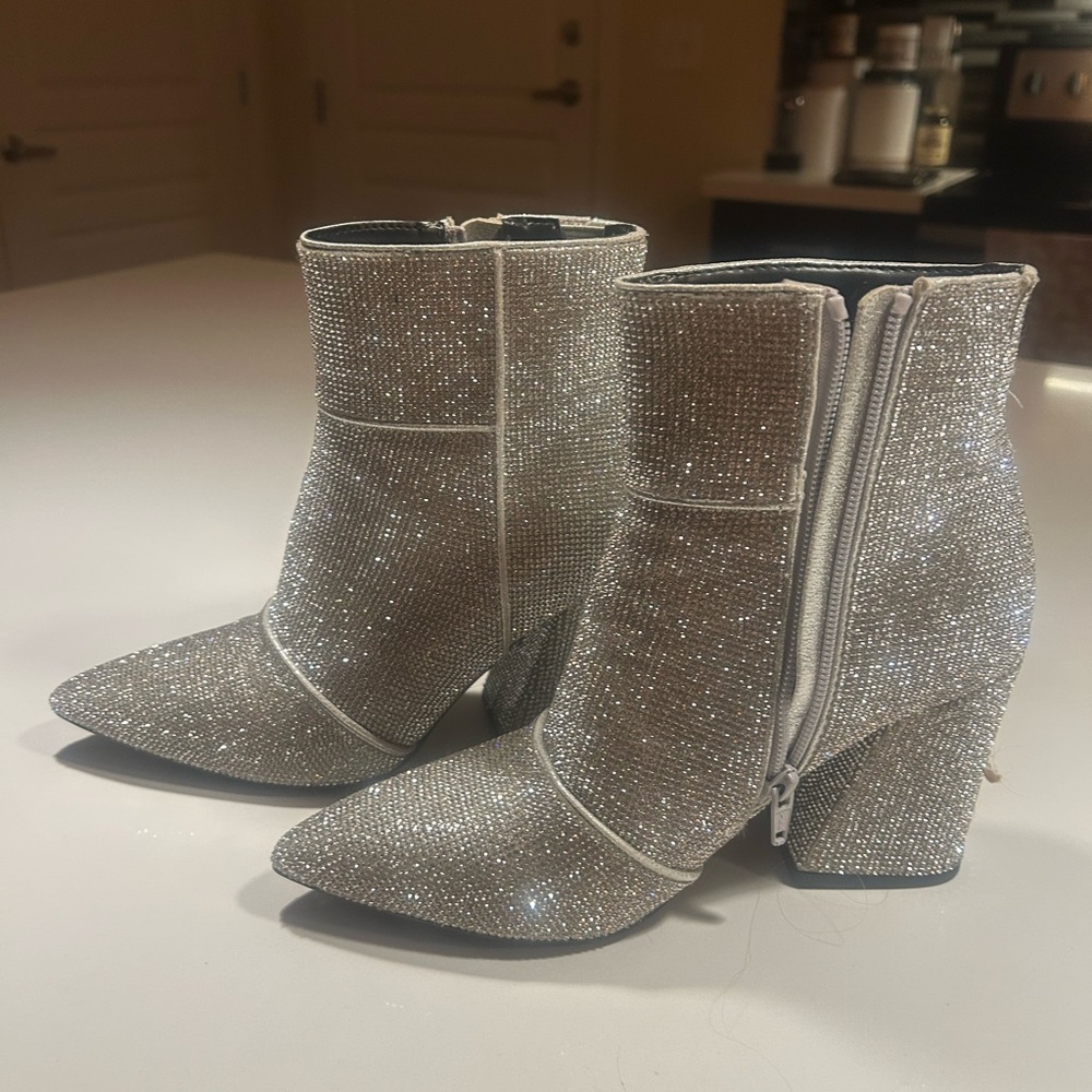 a new day Sparkling Silver Ankle Booties